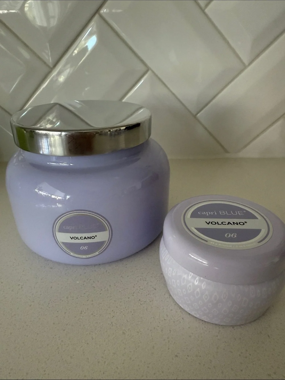 Capri Blue Volcano Lavender Candle Set 19 Oz + 3 Oz NEW
